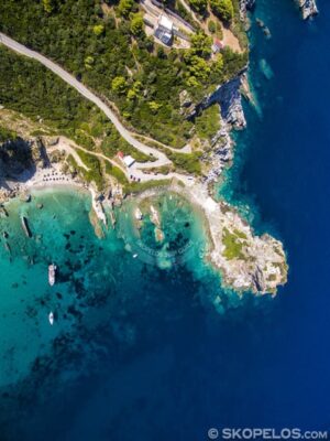 Skopelos Beaches Agios Ioannis Cave Aerial Photo