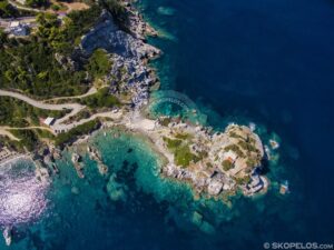 Skopelos Churches Agios Ioannis Aerial Photo Mamma Mia Church, Ai Giannis Kastri