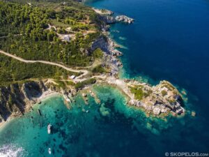 Skopelos Churches Agios Ioannis Aerial Photo Mamma Mia Church, Ai Giannis Kastri