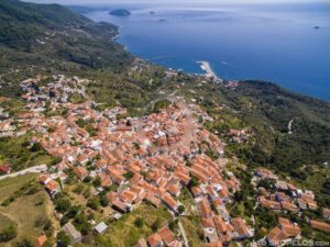 Skopelos Villages Glossa Village Aerial Photo