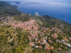 Skopelos Villages Glossa Village Aerial Photo