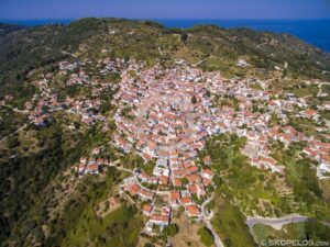 Skopelos Villages Glossa Village Aerial Photo
