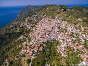 Skopelos Villages Glossa Village Aerial Photo