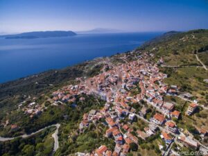 Skopelos Villages Glossa Village Aerial Photo