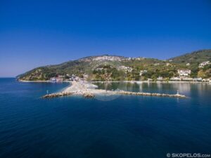 Skopelos Ports Glossa Loutraki Port Aerial Photo