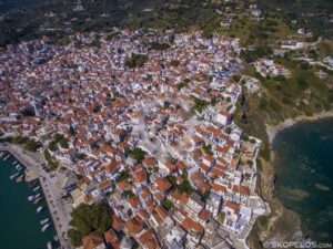 Skopelos Town Port Aerial Photo