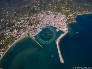 Skopelos Town Port Aerial Photo