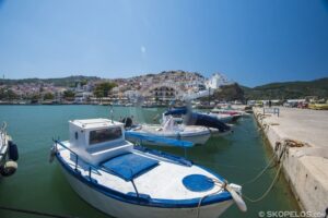 Skopelos Town Village Port Aerial Photo
